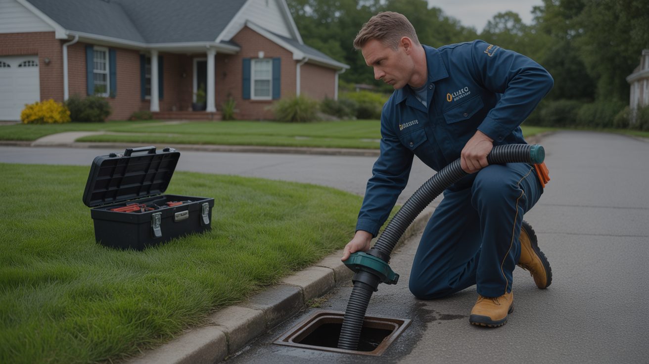 Blocked Drains technician working on-site in Adelaide